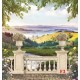 Photo mural spectacular view from a railing of Tuscan fields