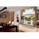 Photo mural spectacular view from a railing of Tuscan fields