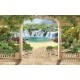 Wallpapers beautiful view of waterfalls through columns Wallpapers beautiful view of waterfalls through columns