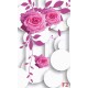 Wall murals 3D model with roses and circles white background  2 colors
