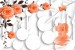 Wall murals 3D model with roses and circles white background  2 colors