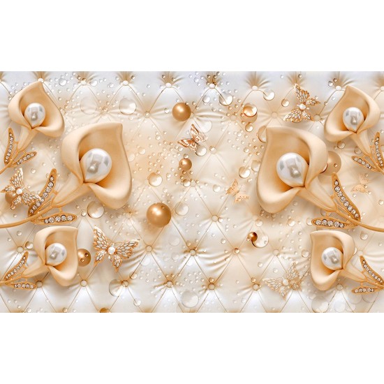 Wall murals 3D diamond potassium flowers on skin 2 colors Wall murals 3D diamond potassium flowers on skin 2 colors
