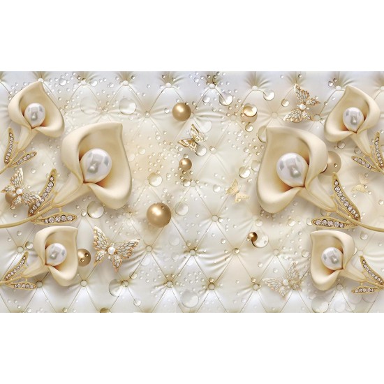 Wall murals 3D diamond potassium flowers on skin 2 colors Wall murals 3D diamond potassium flowers on skin 2 colors