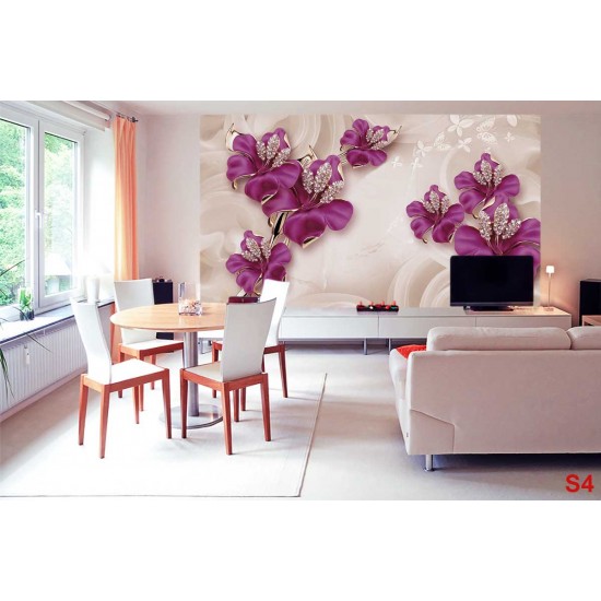 Wallpapers 3D glossy flower bases with effect on embossing 2 in colors Wallpapers 3D glossy flower bases with effect on embossing 2 in colors