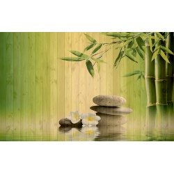 Photo mural spa with bamboo background wooden structure Photo mural spa with bamboo background wooden structure