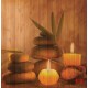 Photo mural spa candles brown background wooden structure