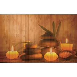 Photo mural spa candles brown background wooden structure