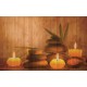 Photo mural spa candles brown background wooden structure