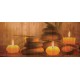 Photo mural spa candles brown background wooden structure