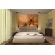 Photo mural spa candles brown background wooden structure