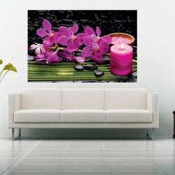 Wallpapers mural cyclamen orchids spa stones and candle