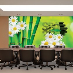 Wallpapers mural a spa composition with bamboo and daisies
