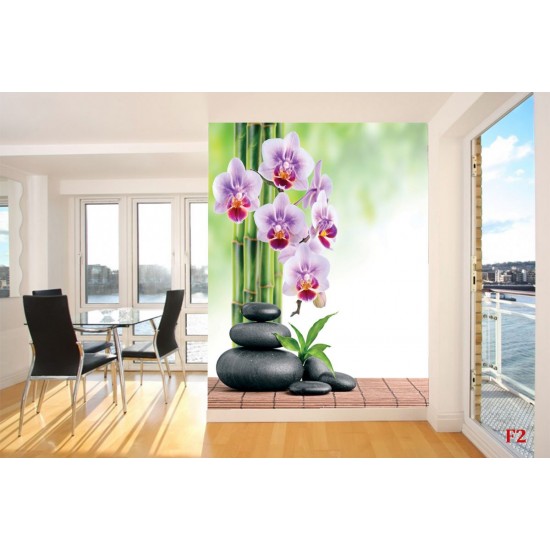 Wallpapers branch purple orchid and spa stones Wallpapers branch purple orchid and spa stones