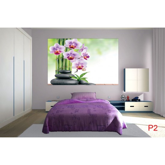 Wallpapers branch purple orchid and spa stones Wallpapers branch purple orchid and spa stones