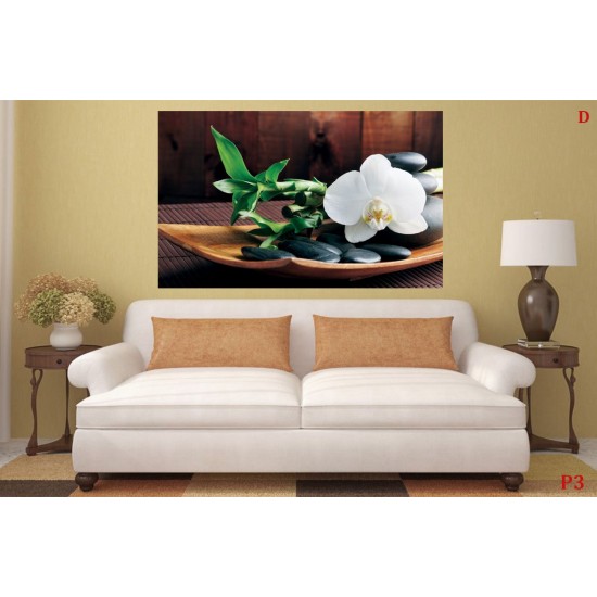 Wallpapers mural spa with orchid in brown