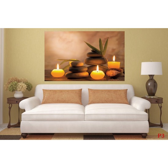 Wallpapers mural romantic spa composition with candles Wallpapers mural romantic spa composition with candles