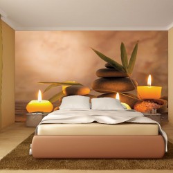 Wallpapers mural romantic spa composition with candles