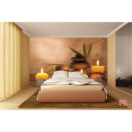Wallpapers mural romantic spa composition with candles Wallpapers mural romantic spa composition with candles