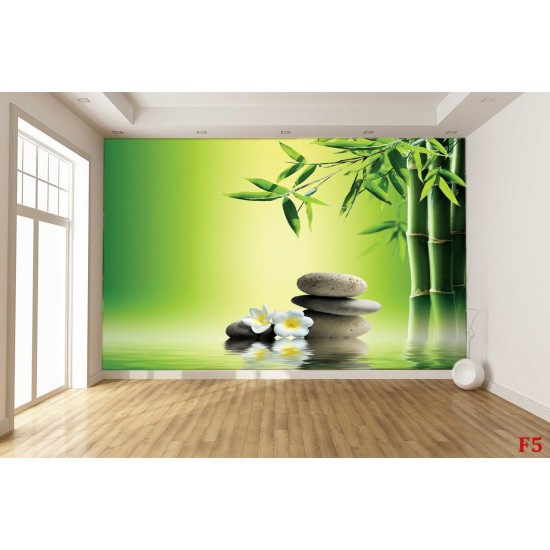 Photo mural bamboo and grey spa stones Photo mural bamboo and grey spa stones