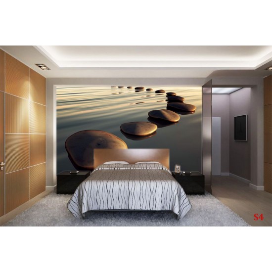 Wallpapers mural stone path in the water 2 color