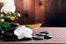 Wallpapers mural spa composition with orchids on brown background