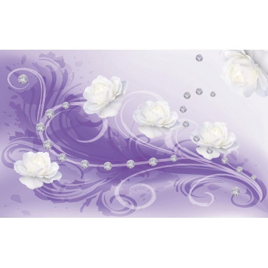 Wallpapers mural diamonds and roses ornaments in 2 variants Wallpapers mural diamonds and roses ornaments in 2 variants