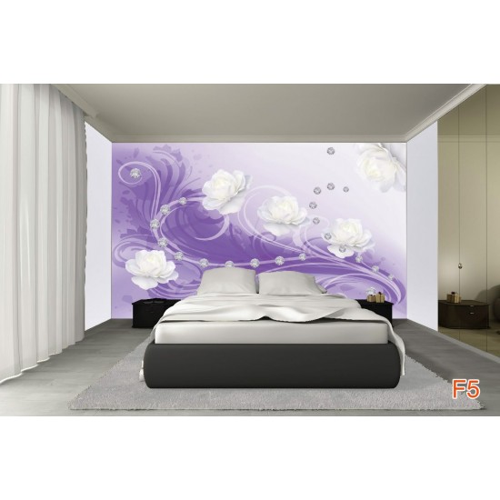 Wallpapers mural diamonds and roses ornaments in 2 variants Wallpapers mural diamonds and roses ornaments in 2 variants