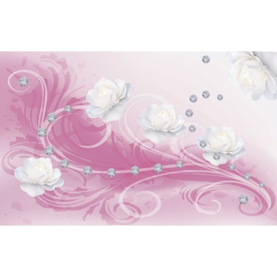 Wallpapers mural diamonds and roses ornaments in 2 variants Wallpapers mural diamonds and roses ornaments in 2 variants
