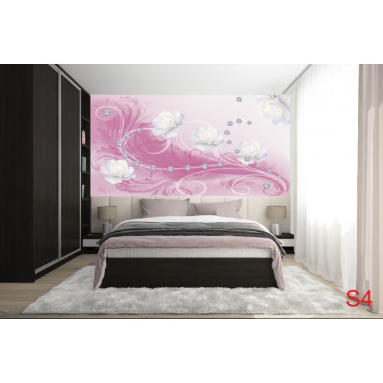 Wallpapers mural diamonds and roses ornaments in 2 variants Wallpapers mural diamonds and roses ornaments in 2 variants