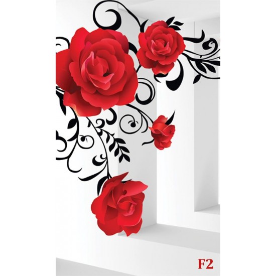Wall murals 3d model red roses in tunnel Wall murals 3d model red roses in tunnel