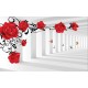 Wall murals 3d model red roses in tunnel Wall murals 3d model red roses in tunnel