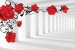 Wall murals 3d model red roses in tunnel