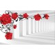 Wall murals 3d model red roses in tunnel Wall murals 3d model red roses in tunnel
