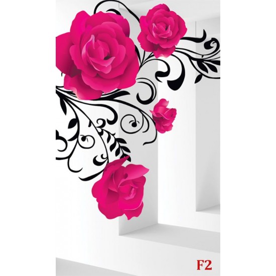 Wall murals 3d model pink roses in tunnel Wall murals 3d model pink roses in tunnel