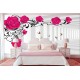 Wall murals 3d model pink roses in tunnel Wall murals 3d model pink roses in tunnel