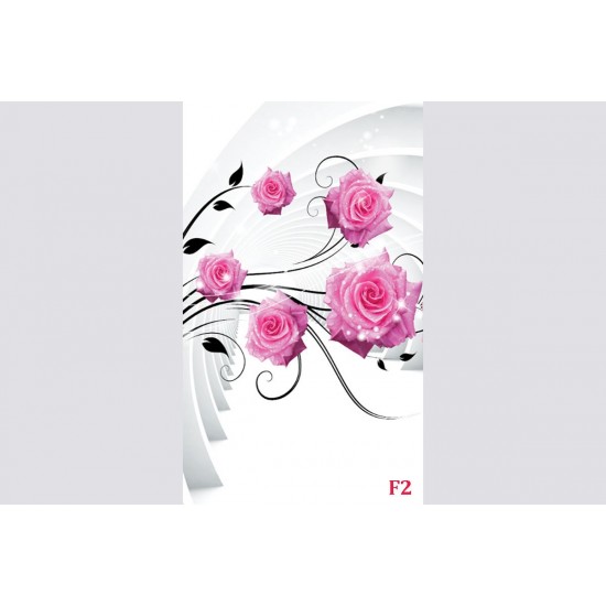 Wallpapers 3D tunnel with pink roses and drops in 2 colors