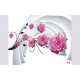 Wallpapers 3D tunnel with pink roses and drops in 2 colors