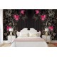 Wallpapers mural Gold ornaments and cyclamen color Wallpapers mural Gold ornaments and cyclamen color