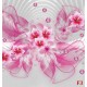 Wall murals 3d abstraction with flowers and pink diamonds
