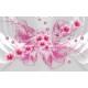 Wall murals 3d abstraction with flowers and pink diamonds