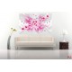 Wall murals 3d abstraction with flowers and pink diamonds