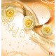 Wall murals composition of roses and ornaments in orange gamma Wall murals composition of roses and ornaments in orange gamma