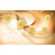 Wall murals composition of roses and ornaments in orange gamma Wall murals composition of roses and ornaments in orange gamma