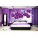 Wall murals 3d composition with purple orchids and diamonds