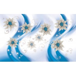 Wall murals Diamond jewelry flowers in turquoise