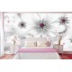 Wall murals diamond flowers on a soft gray background Wall murals diamond flowers on a soft gray background