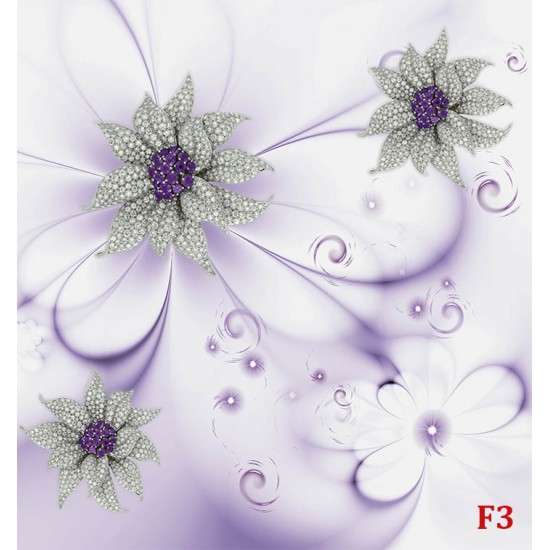 Wall murals diamond flower gently purple background Wall murals diamond flower gently purple background