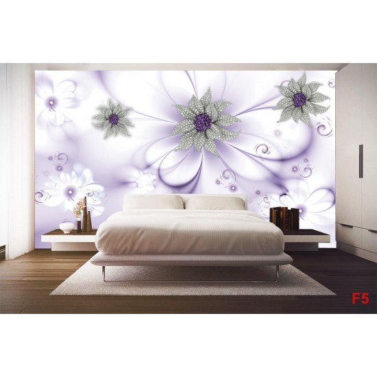 Wall murals diamond flower gently purple background Wall murals diamond flower gently purple background