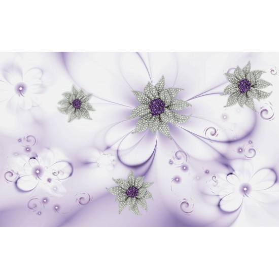 Wall murals diamond flower gently purple background Wall murals diamond flower gently purple background