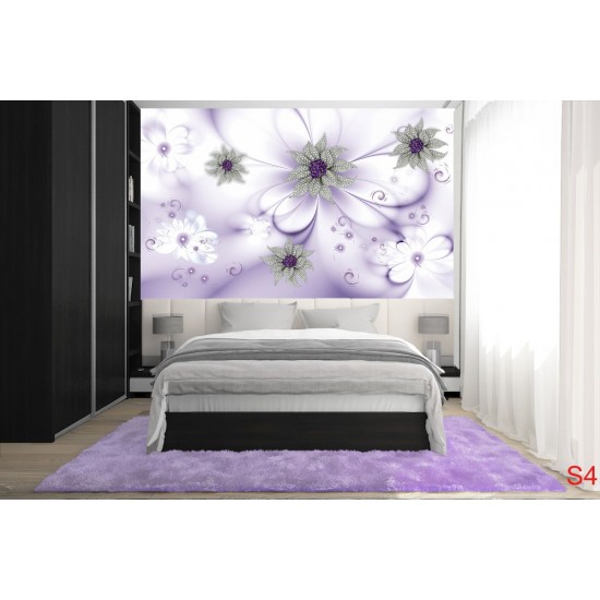 Wall murals diamond flower gently purple background Wall murals diamond flower gently purple background